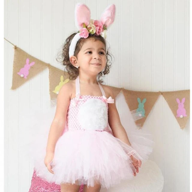 Traje de conejita para niña con tutu clearance