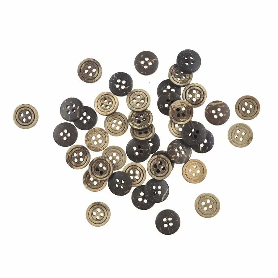 Lèvent Décoratifs en Bois à 4 Trous de 11mm, Accessoires de Couture pour Artisanat et Scrapbooking, 50 Pièces/Lot