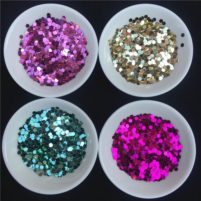 New Hot 10g/Pack 3mm And 6mm Flat Dot Shape Loose Sequins Paillettes for Nail Beauty,Bags Decoration,CRYSTAL SOIL Material