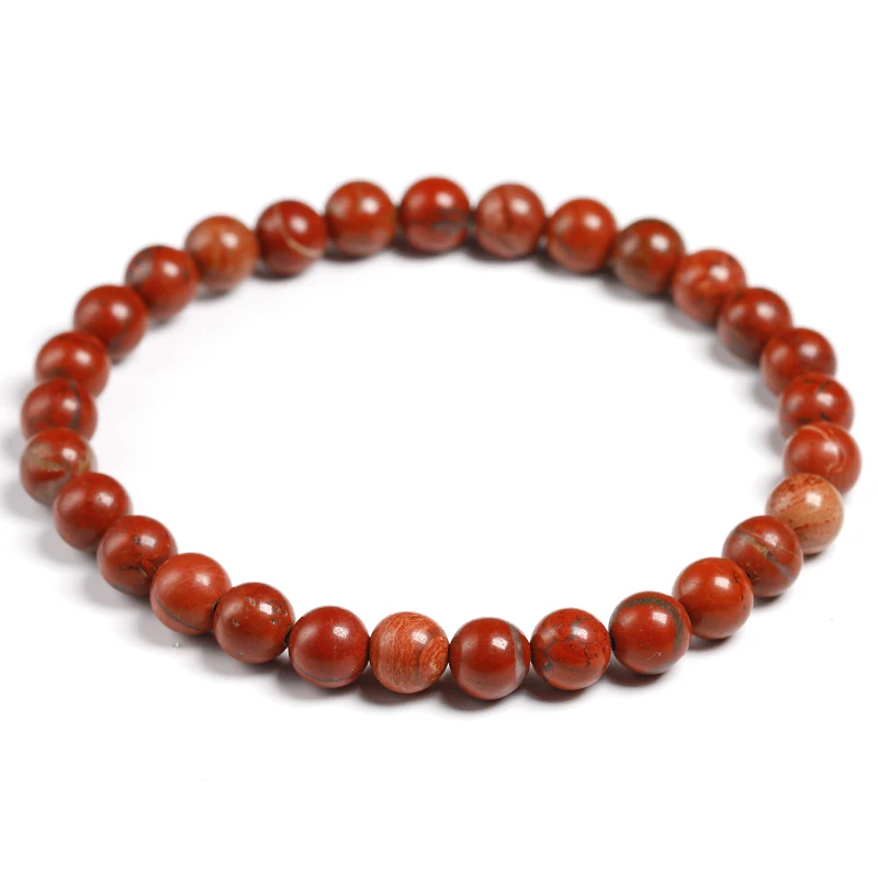 Natural Genuine Red Jasper Round Semi-precious Stones Beads 6 8 10 MM Bracelets Women Men Healing Jewelry Accessories Gift