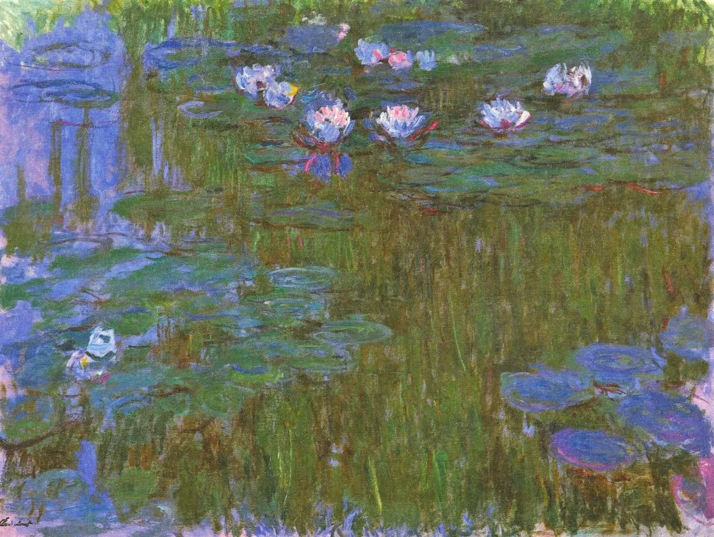 

100% handmade landscape oil painting reproduction on linen canvas,water-lilies-1917-5 by claude monet,Free DHL Shipping