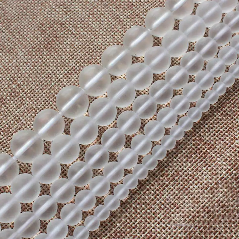 Wholesale Frost White Quartzs 4-16mm Round Loose Beads 15