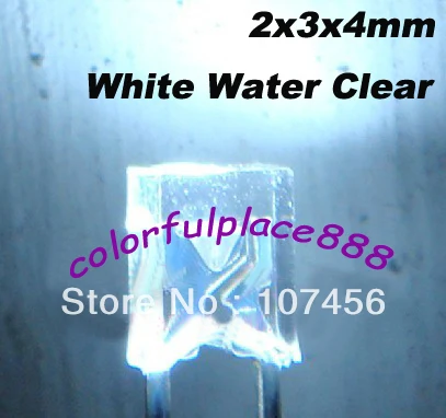 100pcs 2X3X4mm white Ultra Bright white LED Lamps 2X3X4mm light-emitting diode water clear led