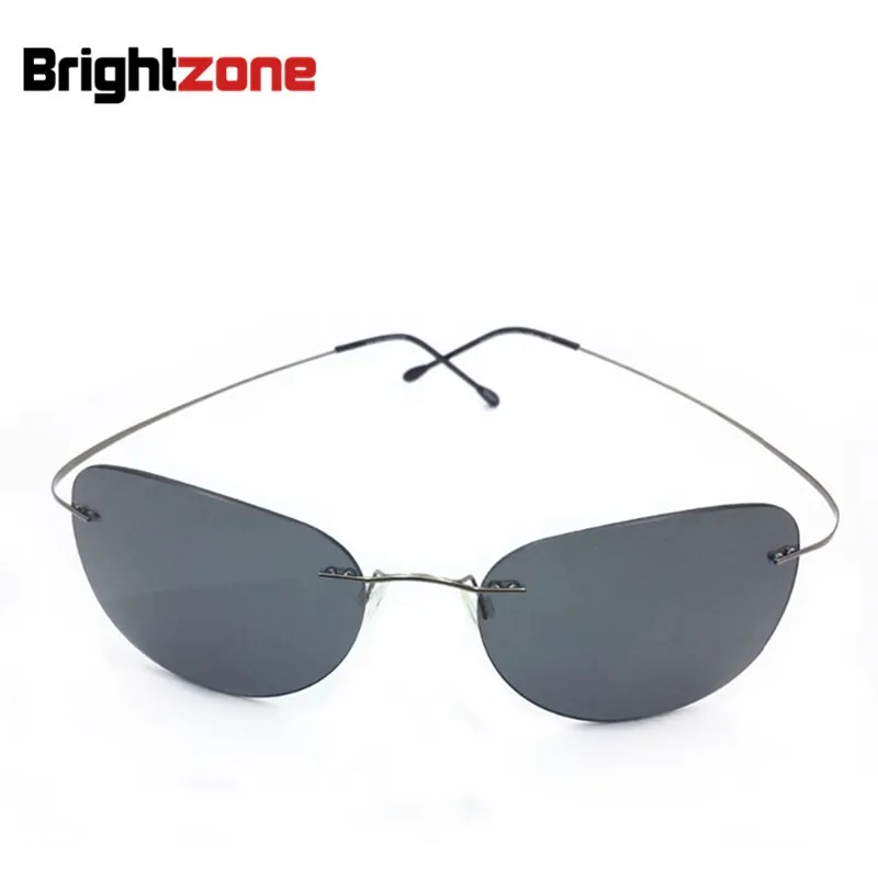 2023 New Classic Ultralight Rimless Rim Large Pilot Sun Glasses Flexible Unisex 100% Pure Titanium Polarized Fishing Sunglasses