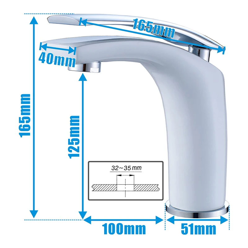 Imagem -06 - Rovate-single Hole Basin Faucet Único Furo Torneiras de Pia Montadas Misturador Frio e Quente para Banheiro Torneira Branca