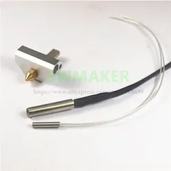 UP 3D Printer Hotend Kit Extruder Head Kit Assembly With 0.4mm Nozzle Heater Block Barrel Sensor Heater Carriage for 1.75mm