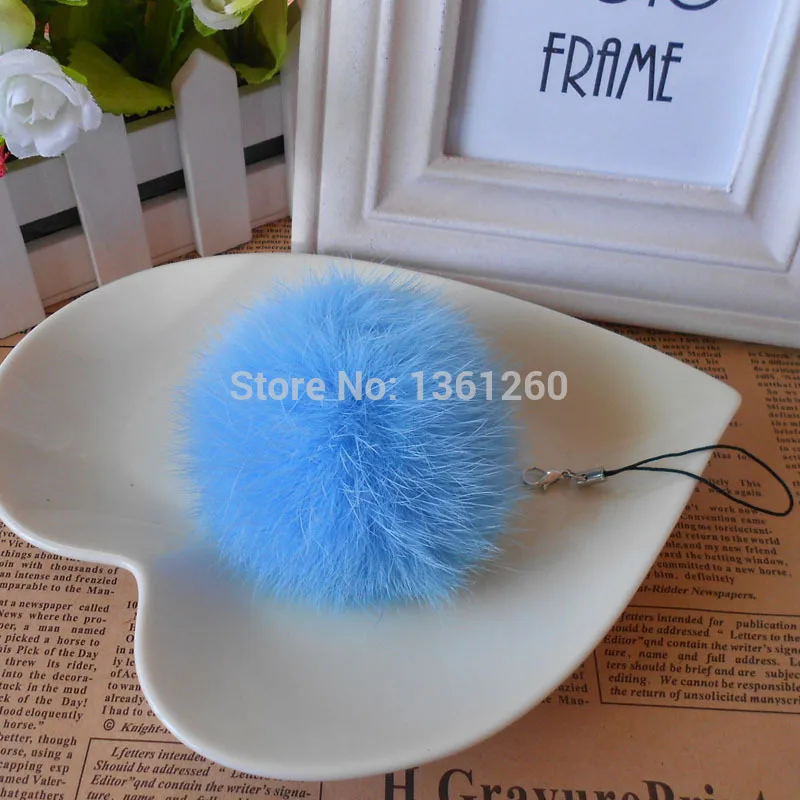 12 Stück/Set 8cm Echtes Kaninchenfell Schlüsselanhänger Damen Auto-Schlüsselkette Echter Fellbommel Schlüsselring Porte Clef Llaveros – Detail 4