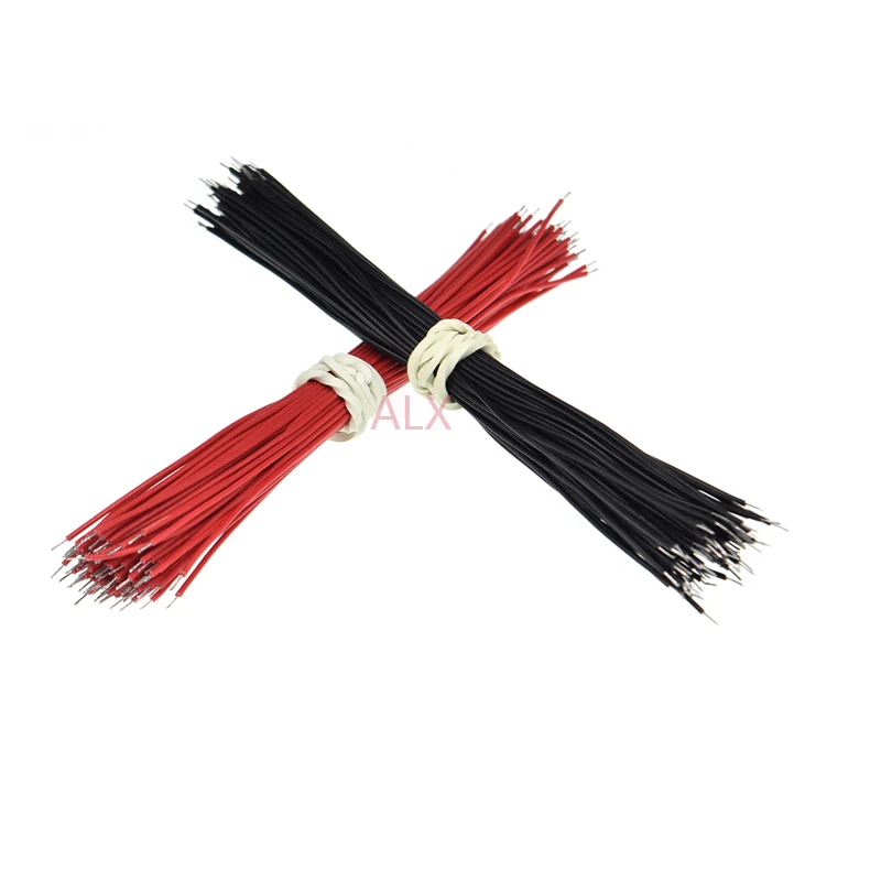 100PCS 30AWG 100MM LONG Tin-Plated Breadboard Jumper Cable Flexible Two Ends PVC Electronic conductor Wire FOR PCB