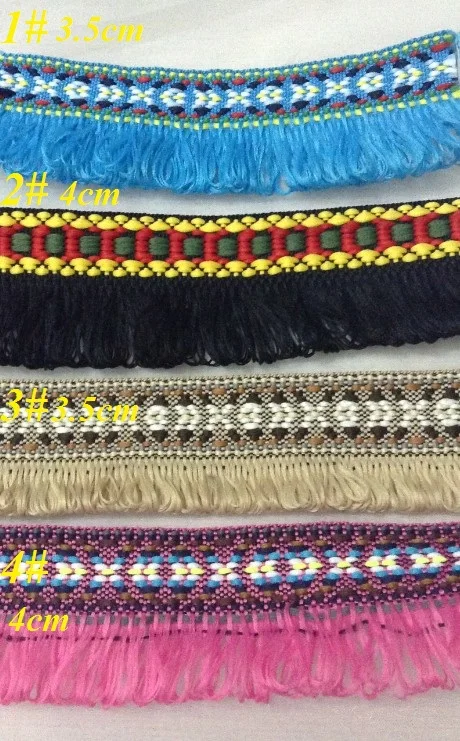 

2.7-4.2cm good quality nations style tassel ribbons,14 styles for choice,stage costume accessories,XERY13790 guitar strap ribbon