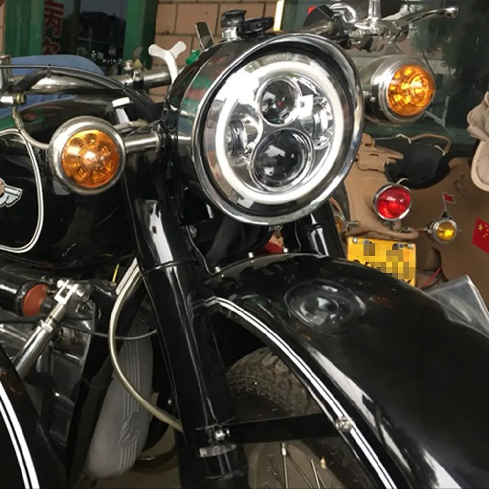 Motorcycle 7Inch Led Headlight Black For 93-08 Ducati Monster 1000 600 For Kawasaki Vulcan VN 500 750 800 900 1600 1700 1500