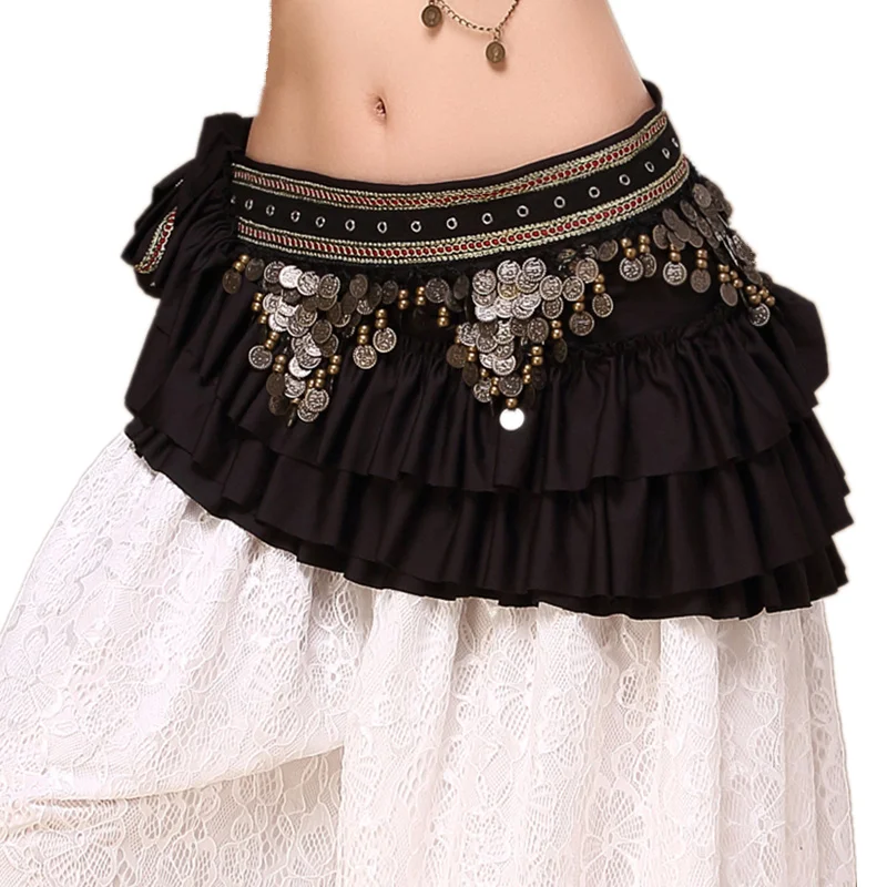 2021 New Tribal Bellydance Clothes Gypsy Costume Accessories Fringe Wrap Coins Belts Hip Scarf Belly Dance Belt