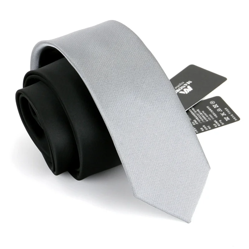 

High Quality New 5.5CM Slim Tie for Men Famous Brand Men's Business Neckties Skinny Gravata Neckwear Cravates Grey Gift