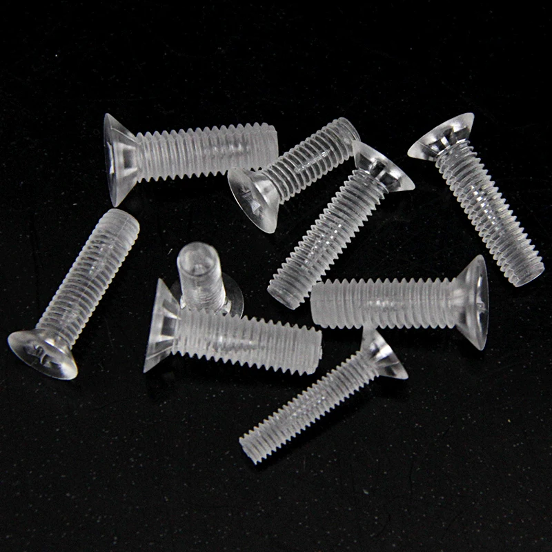 Nylon PC Transparent Countersunk Flat Head Screws M3 M4  M5 M6 Plastic Cross Philips Acrylic Screw 100pcs