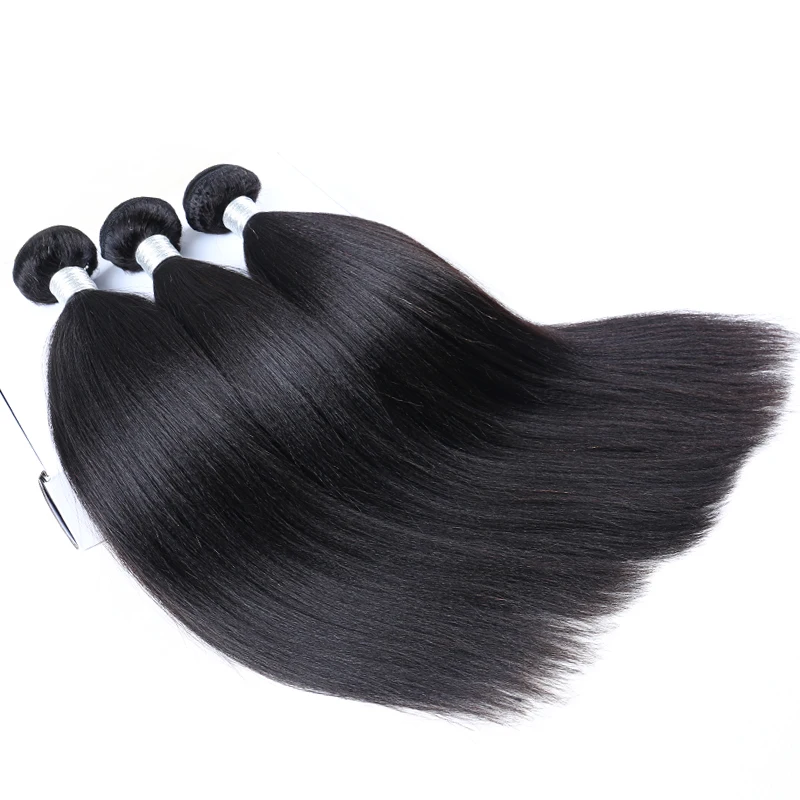 Yaki Straight Hair Brazilian Hair Weave Bundles 3 Pieces Light Yaki 100% Human Hair Extension Remy Dolago Hair Products