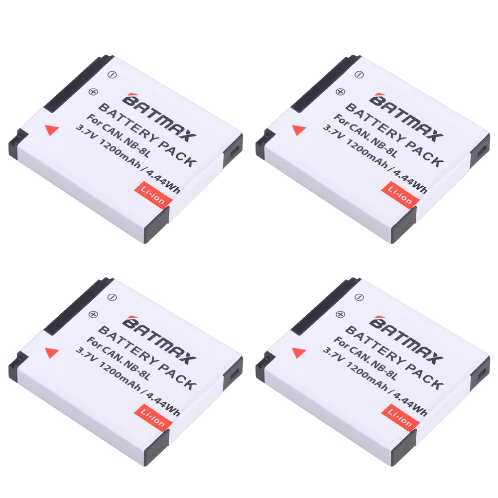 

4Pcs 1200mAh NB-8L NB 8L NB8L Rechargeable Camera Battery for Canon Powershot A3100 A3200 A3300 IS A2200 IS A3000 IS A1200