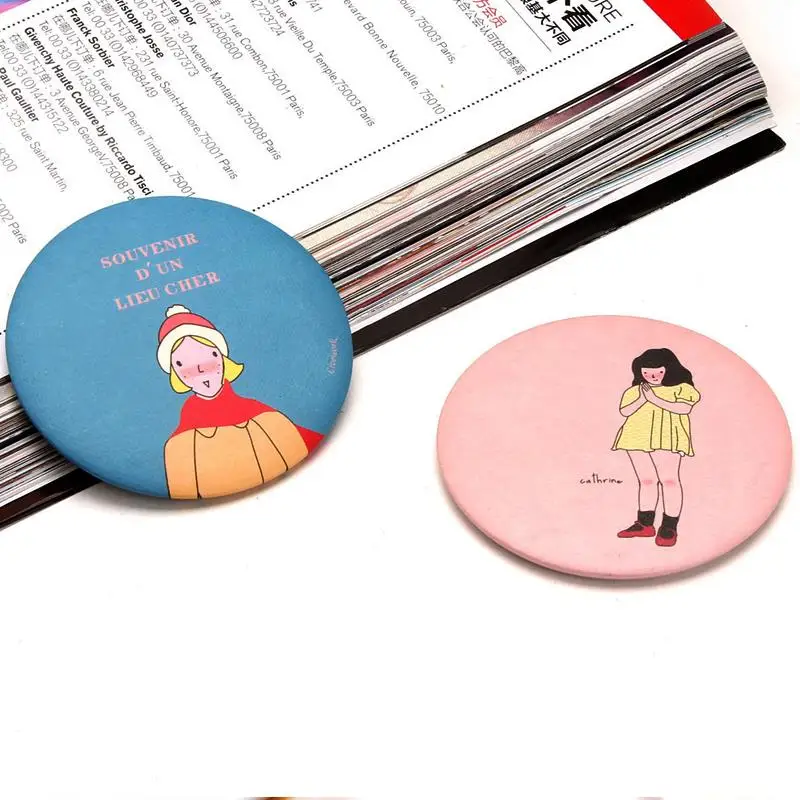 Colorful Pocket Cosmetic Decorative mirror Sweet Cartoon Portable Small Mirror Mini Makeup Mirror Gift 1pcs