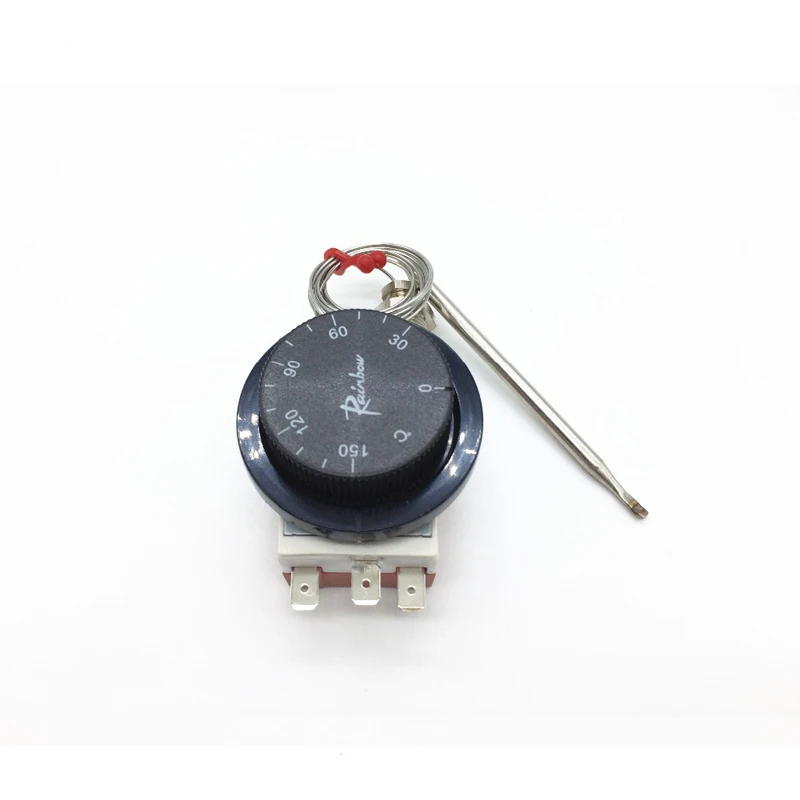 30-150 Degrees Celsius Korea Rainbow Capillary Thermostat - 3 Pins Adjustable Temperature Control Switch with Nut TS-150SR-C