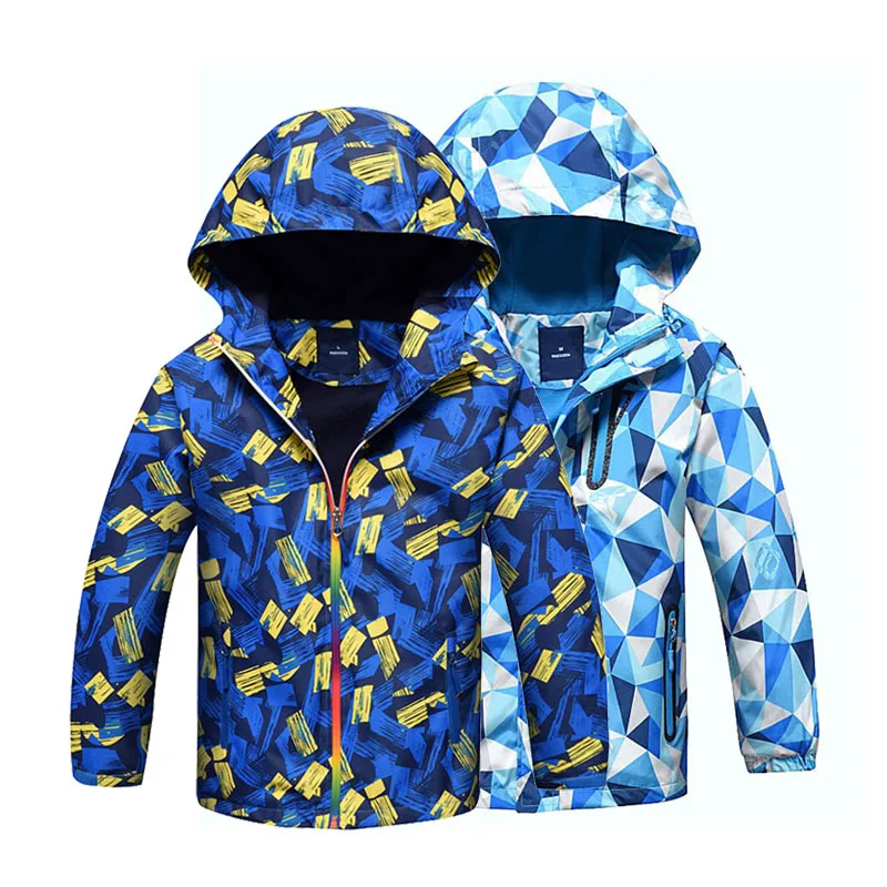 Children Outerwear Warm Polar Fleece Coat Hooded Kids Clothes Waterproof Windproof Baby Boys Jackets For 3-12Y Autumn Spring