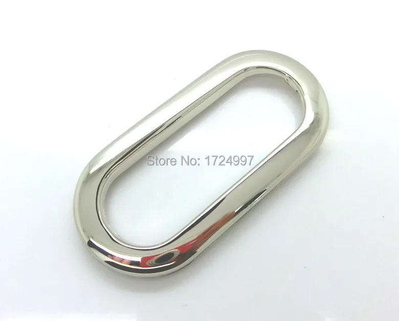 10 Sets Silver Tone Purse/Handbags Insertion Component Metal Oval Lock Handle DIY Handmade Bag Parts 10.9x5.2cm J3306