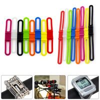 8pcs Silicone Bicycle Front Light Strap Holder Bike HandlebarFlashlight Phone Strap Holder for Cycling Bike Bus most handlebars