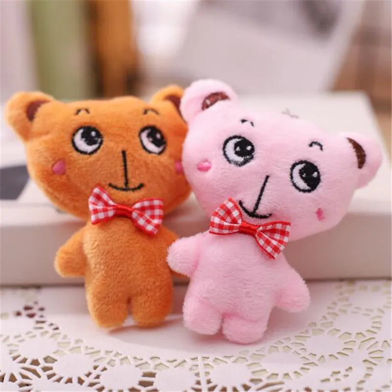 1PCS Mini Bear Plush Toy Doll Jewelry Pendant Kawaii Super Cute Bears Stuffed Toys Accessories Keychain Gifts 9CM