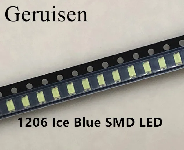 3216 1206 Ice Blue 0.01W Super Ultra Bright SMD LED Indication smd 1206 led clear blue 1206 diodes/100PCS