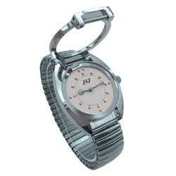 Braille Dames Tactiele Horloge Uitbreiding Band Roze Wijzerplaat