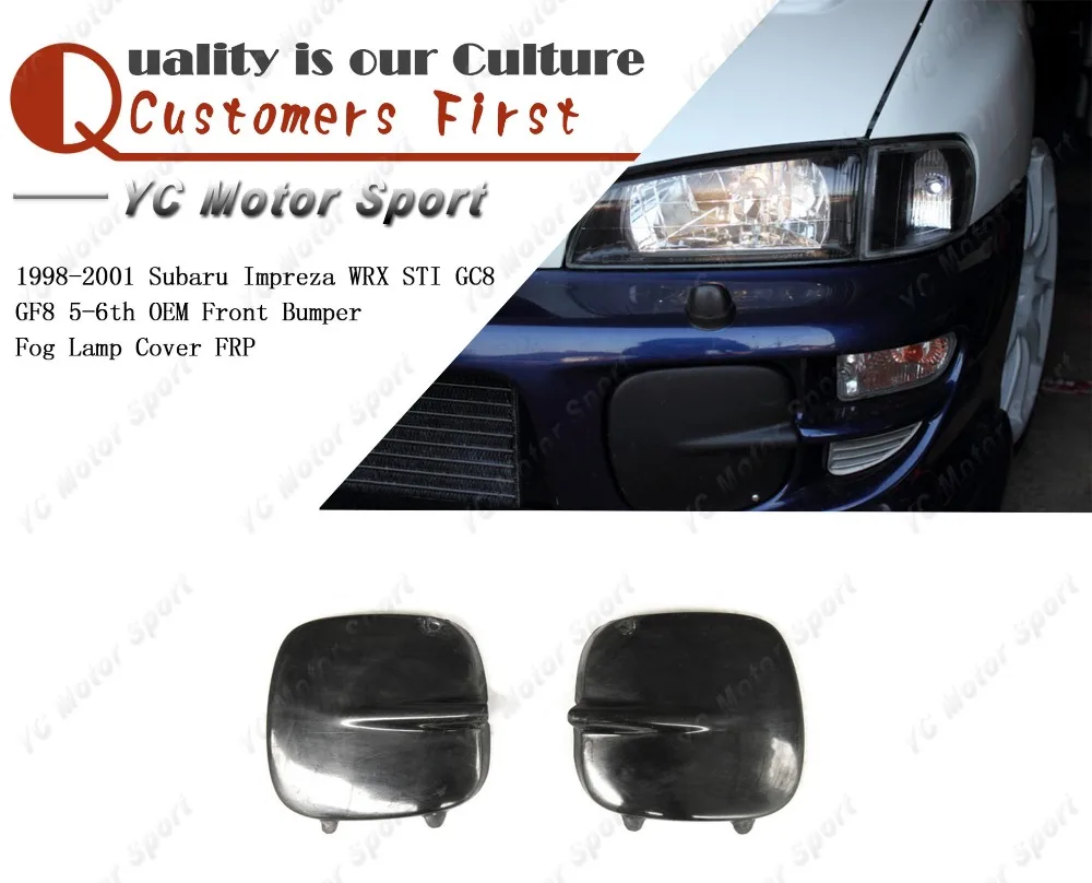 Car Accessories FRP Fiber Glass Fog Lamp Cover Fit For 1998-2001 Impreza WRX STI GC8 GF8 5-6th OEM Front Bumper Fog Lamp Cover