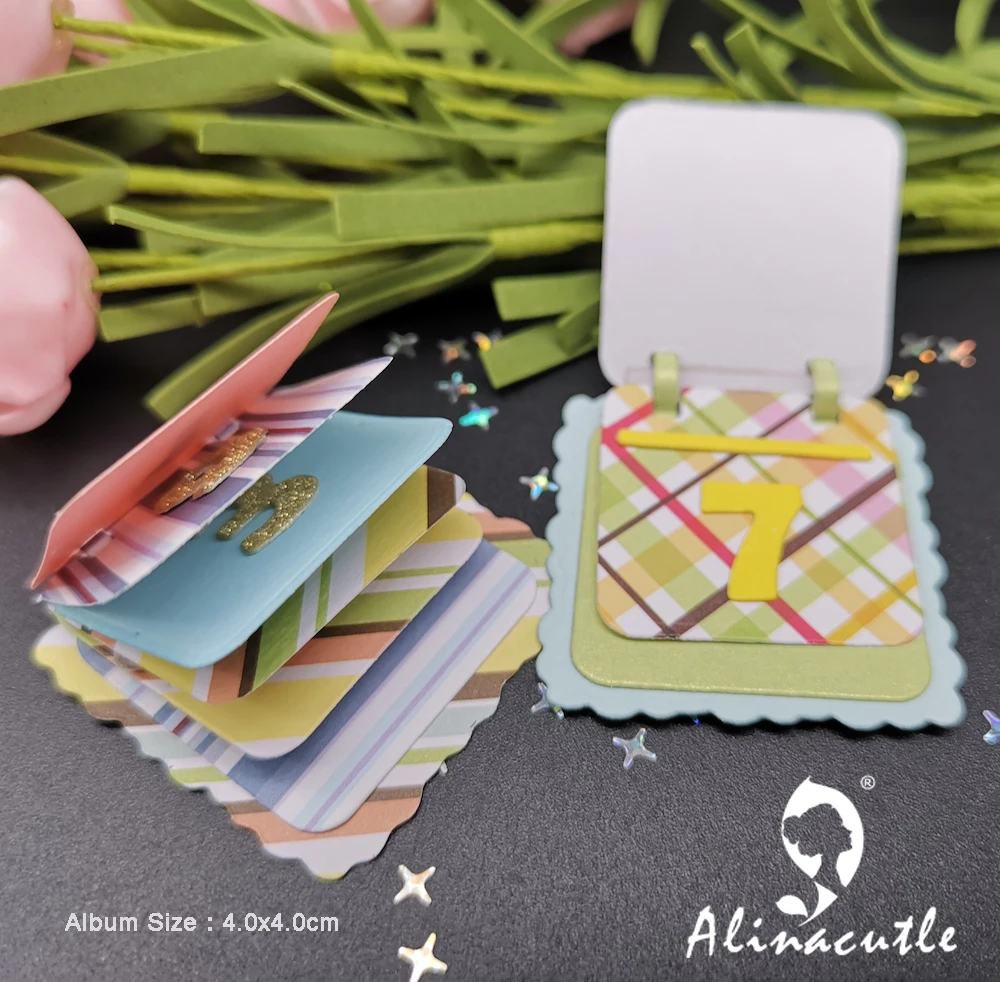 Alinacutle METAL CUTTING DIE Cut 14pc Album Memorydex Rolodex Calendar Scrapbooking paper craft card knife blade punch stencils