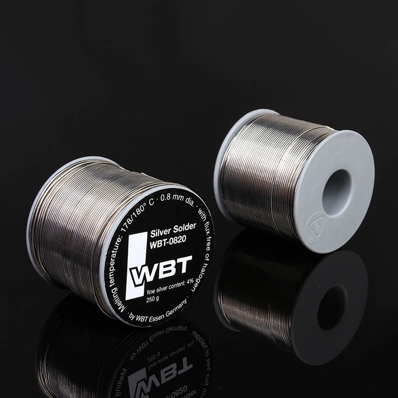 HIFI Audio Electronic Accessories DIY Welding line 100% Original WBT-0820 0.8mm 4% Ag silver solder tin wire Germany WBT 0820