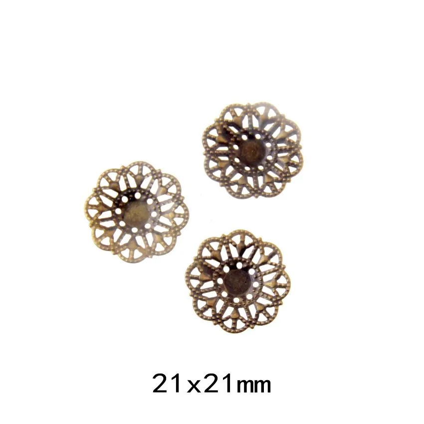 Free shipping Flower Wraps Connectors Antique Bronze Metal Crafts Gift Decoration DIY Embellishments Scrapbooking