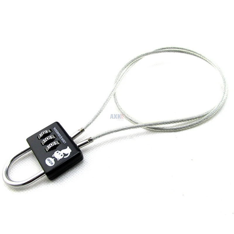 Wire rope password padlock travel luggage padlock laptop lock cute mini password lock