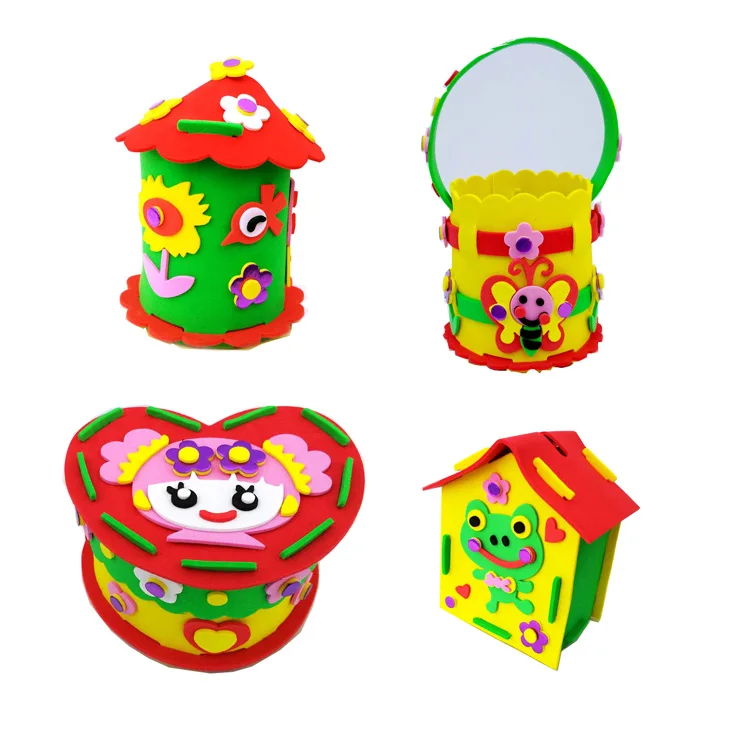 Eva stereo sticker z series piggy bank bag diy handmade sticker infant material puzzle kit