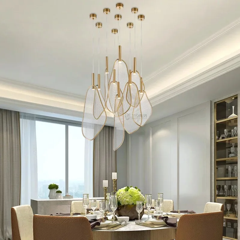 Unique Fan Shape Dining room LED Pendant Lamp Personality Living room Pendant Lights Bedroom Hanging Lamp Loft Art Deco 220V