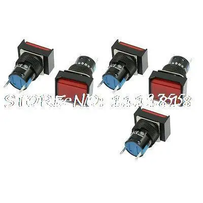 

5 Pcs 2 Pin Terminals Red Rectangular Indicator Light Signal Lamp DC 12V