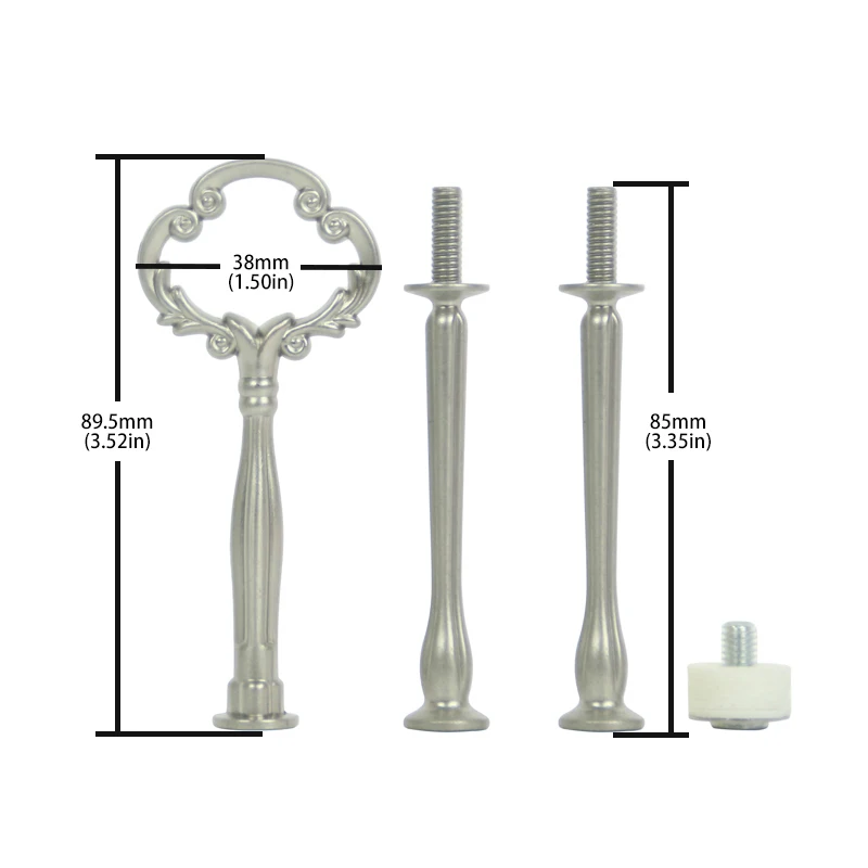 New Products 3 Tier Wholesale Mini Flower Shape Afternoon Tea Fitting Wedding Metal Cake Stand Rods