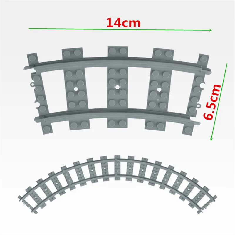 KAZI Train Track Building mattoni binario in plastica per treno giocattoli educativi dritti e curvi, Furcal e morbidi