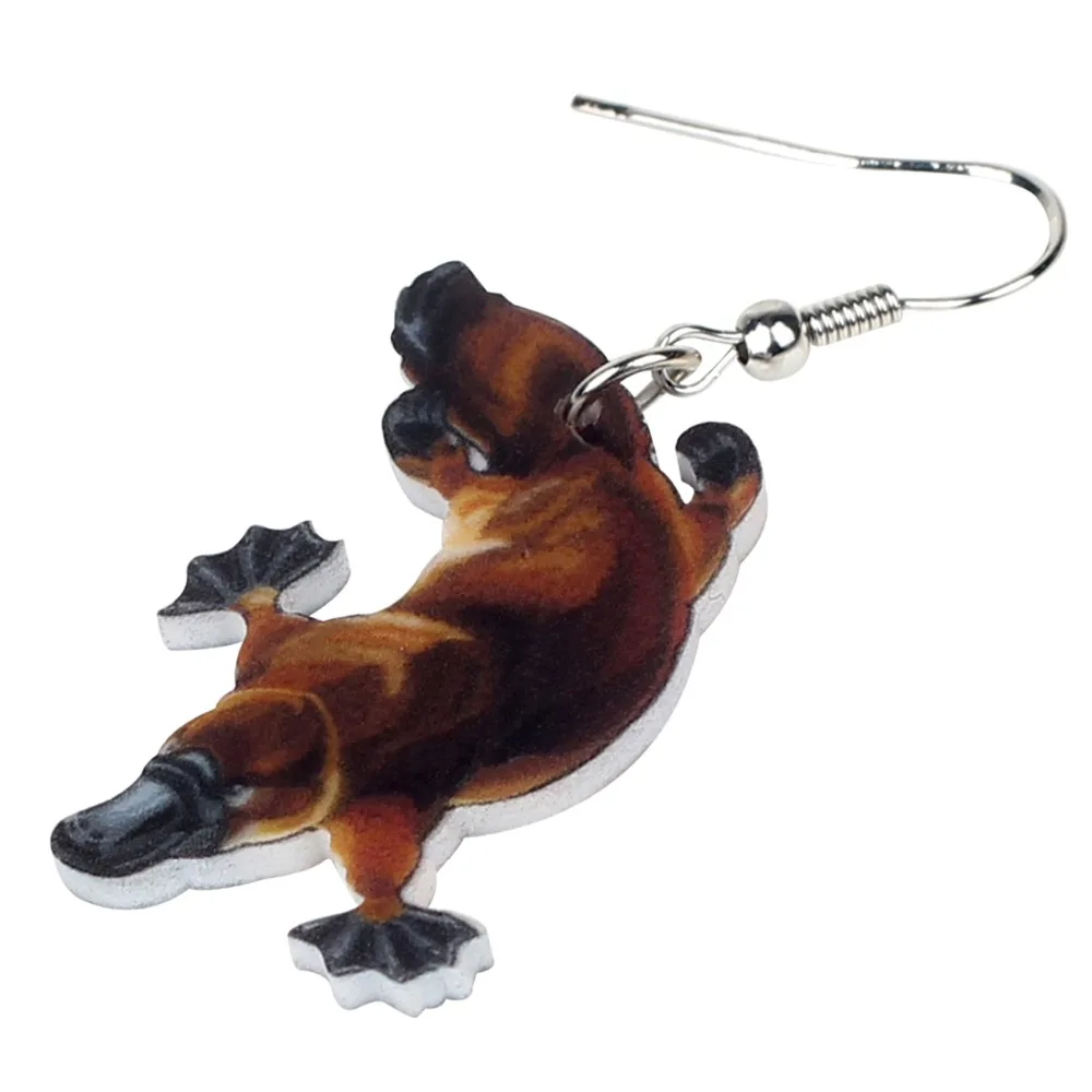 Bonsny Acrylic Australian Platypus Duckbill Duckmole Earrings Drop Dangle Unique Animal Jewelry For Women Girls Souvenir Gift view 2
