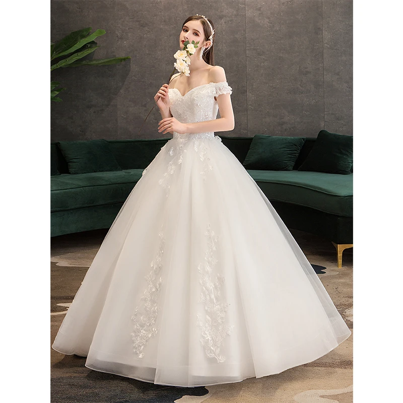 Vestido De Novia elegante con Apliques De encaje, traje De Novia De tul, talla grande, 25, 2022