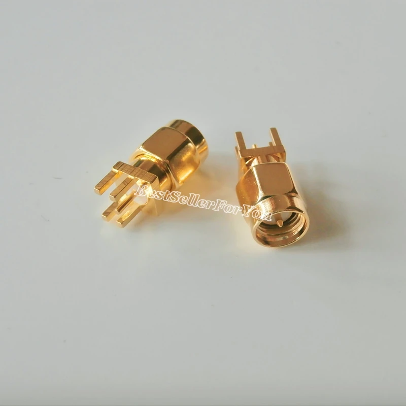 10Pcs Connector Sma Stekker Soldeer Rand 1.6Mm Pcb Clip Mount Rechte 5.08Mm