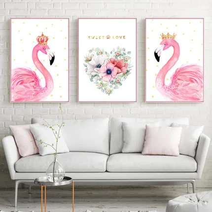 Nordic 5D Diy New Diamond Full Diamond Embroidery Triple Living Room Simple Modern Bedroom Fresh Flamingo Pink Drill