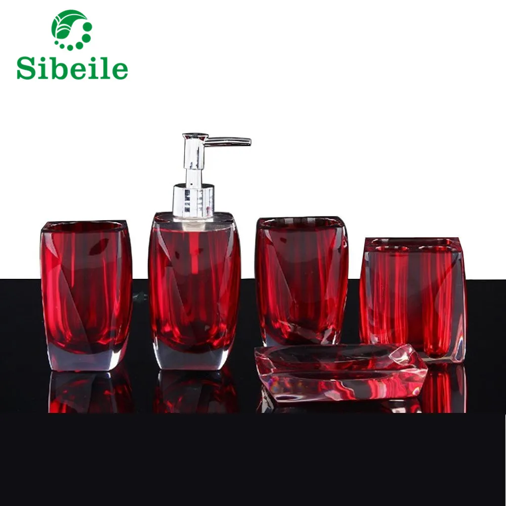 

SBLE High Quality Bathroom Accessory Set Resin Soap Dish, Soap Dispenser, Toothbrush Holder & Tumbler 5 pics