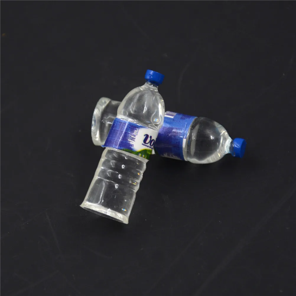 2pcs 1:12 Mini Mineral Water Bottles Doll Food Kitchen Living Room Accessories Kids Pretend Play Toys Dollhouse Miniature Toy