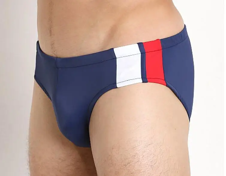 Brand new BOYTHOR Private customized Color matching Men\'s swimming trunks Classic red Sexy small waist plus-size