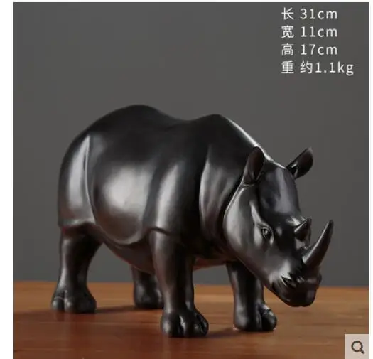 Rhinoceros hippopotamus resinous animal furnishing model room living room TV cabinet wine cabinet office decoration Head