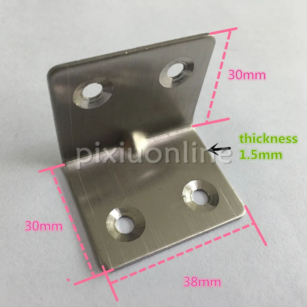 2pcs DS305b Stainless Steel 4holes 30*30*38mm Corner Brackets Connector Chair and Desk DIY Repair Sale at a Loss Spain Italy