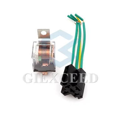 4pin 5pin transparent auto relay 40A 12V 24v waterproof automotive relay with socket and wire