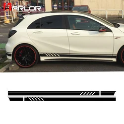 2Pcs/lot Car Waist Side Skirt Stickers Decal Auto Vinyl Wrap For Mercedes Benz AMG A C Class W177 W205 W203 W204 Car Accessories
