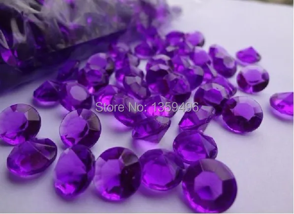 Free Shipping ! 1000 pcs /  6.5mm 1 Carat Purple Acrylic Dimond Confetti Wedding Party favor  Decoration