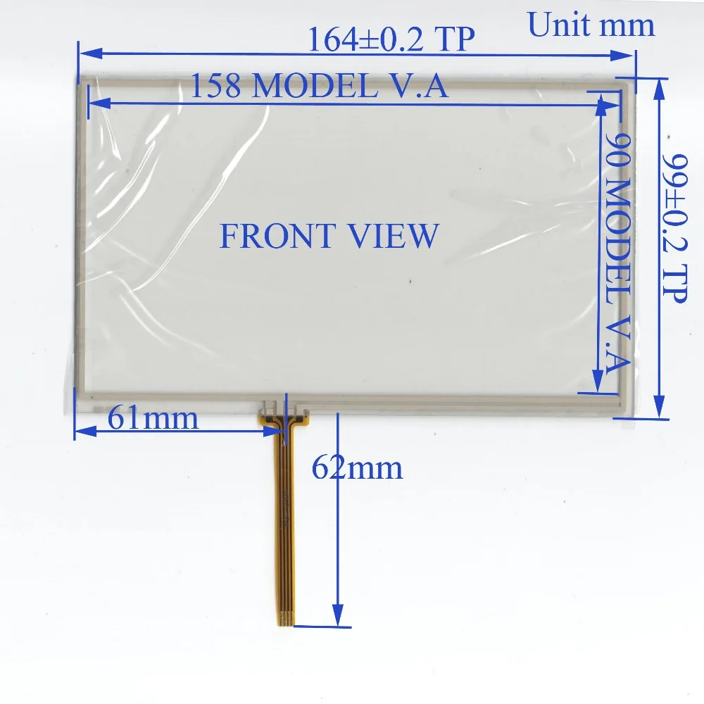 

ZhiYuSun 164mm*99mm 7inch 4 lins Touch Screen glass touchsensor 164*99 touchglass digitizer welding type